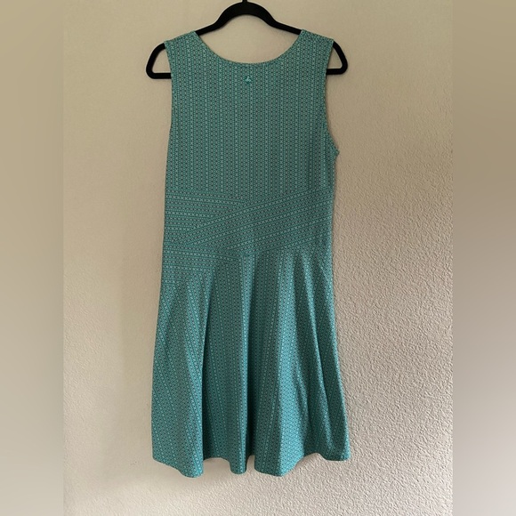 PrAna Amelie Dress In Green Print Sleeveless Tank Athletic Mini Size XL - Picture 2 of 4